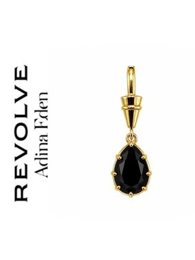 Revolve x Adina Eden Black Cubic Zirconia Prong-Set Faceted Tear-Drop Charm